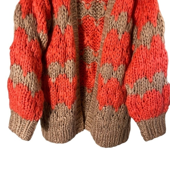 THE CASHMERE PROJECT Hand Knit Open Front Chunky Cardigan Sweater - Picture 5 of 10